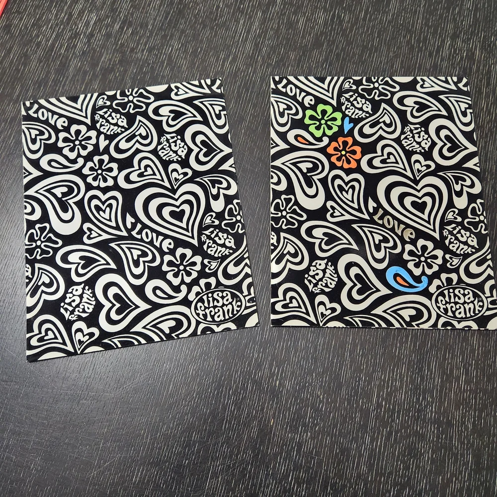 Vintage Lisa Frank Black and White Heart Pattern 2 Folders
